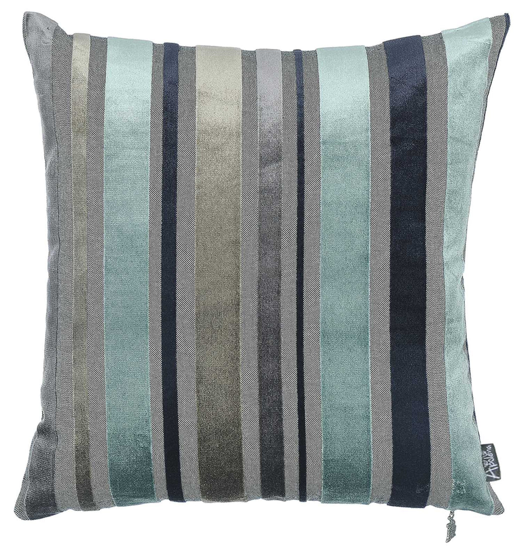 Set Of 2 Blue Variegated Stripe Decorative Pillow Covers - 99fab 