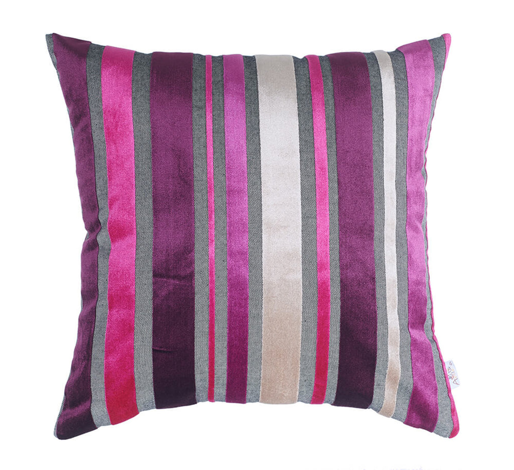 Set Of 2 Purple Varigated Stripe Decorative Pillow Covers - 99fab 