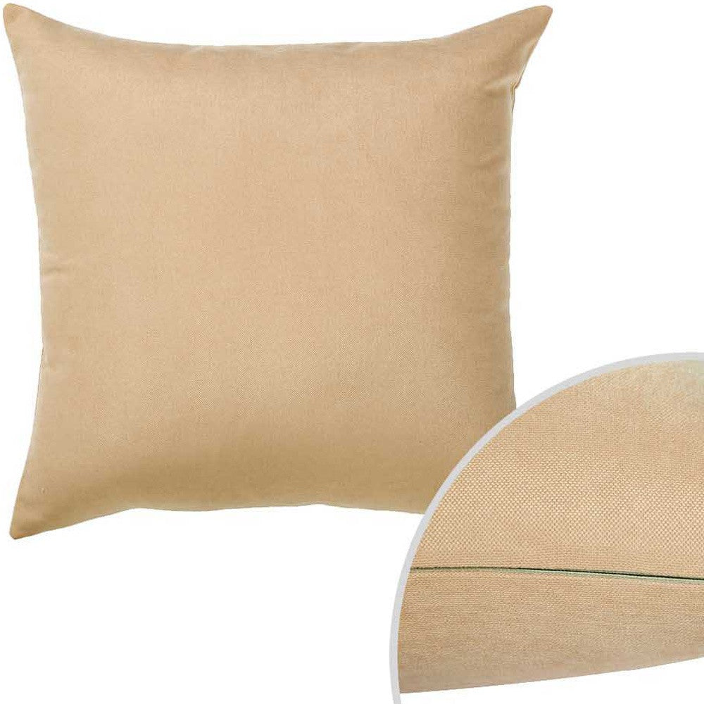 Set Of 2 Light Beige Brushed Twill Decorative Throw Pillow Covers