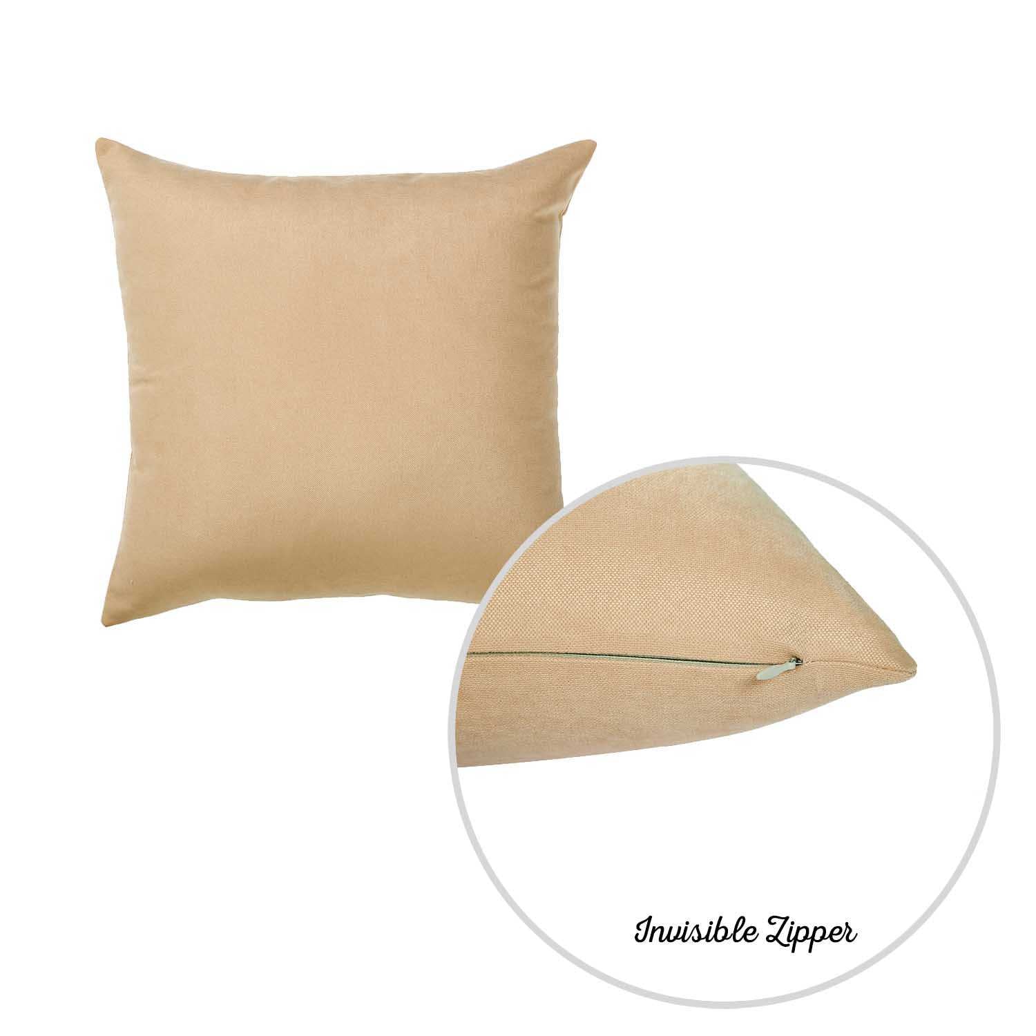 Set Of 2 Light Beige Brushed Twill Decorative Throw Pillow Covers