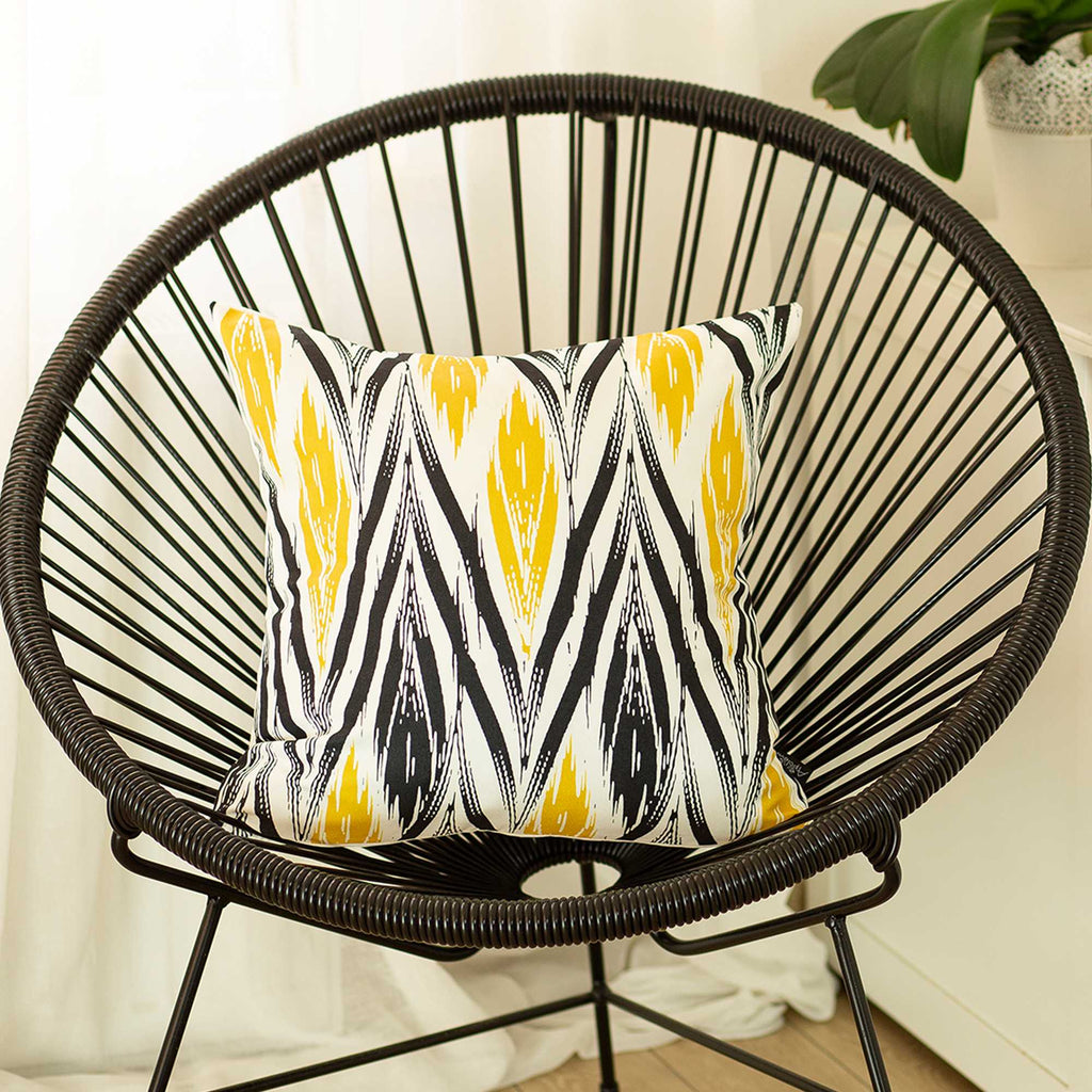 Black And  Yellow Zig Zag Decorative Throw Pillow Cover - 99fab 