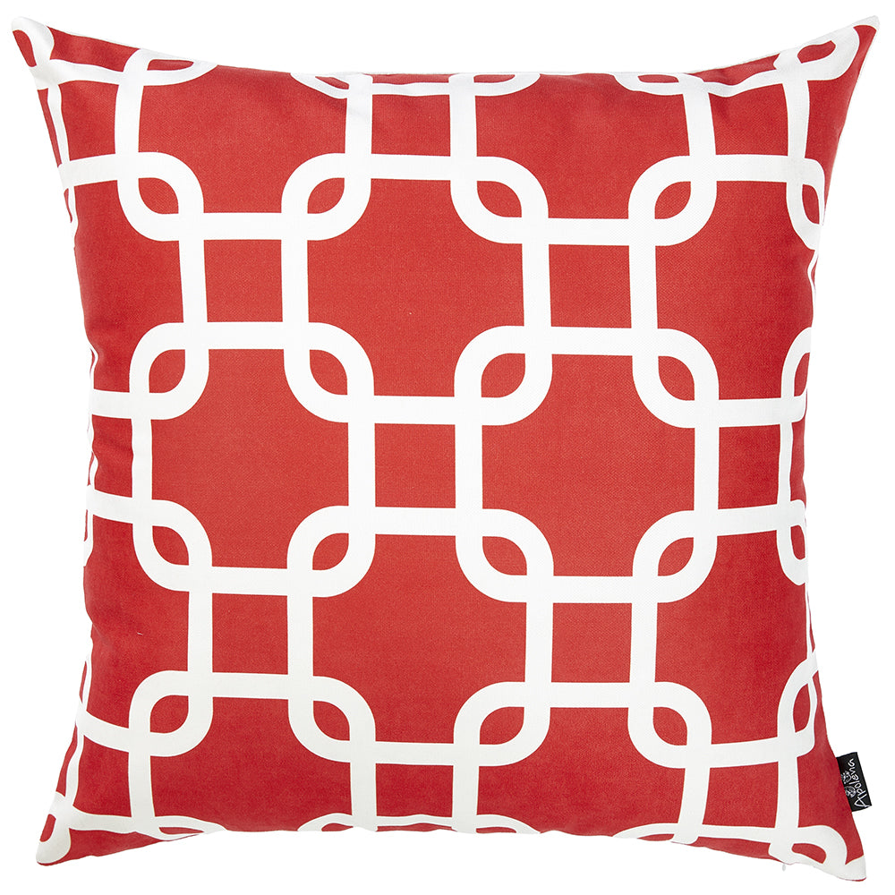 Red Lattice Decorative Throw Pillow Cover - 99fab 