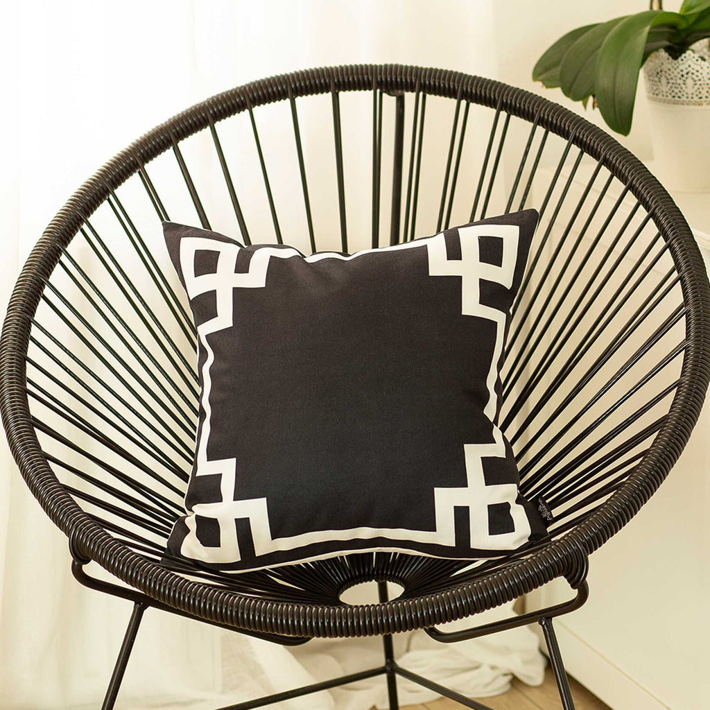 Black And White Geometric Decorative Throw Pillow Cover - 99fab 