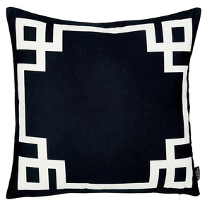 Black And White Geometric Decorative Throw Pillow Cover