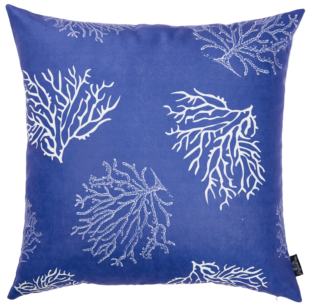 Square Blue Coral Reef Decorative Throw Pillow Cover - 99fab 