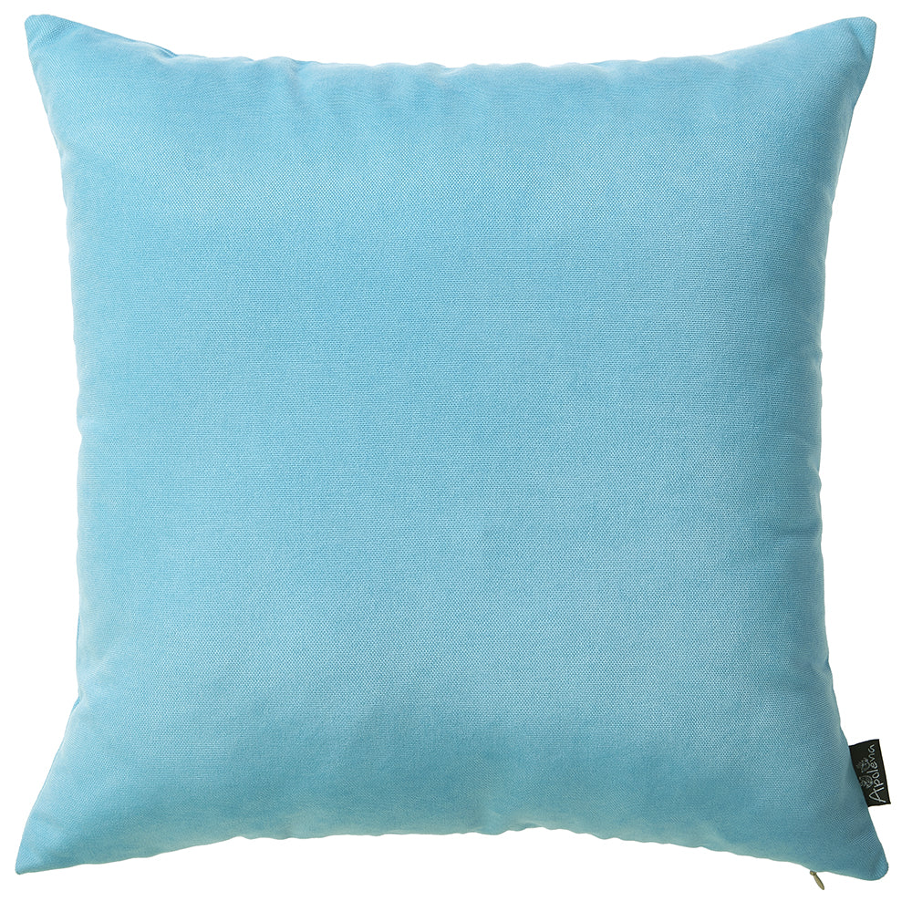 Set Of 2 Aqua Blue Brushed Twill Decorative Throw Pillow Covers - 99fab 