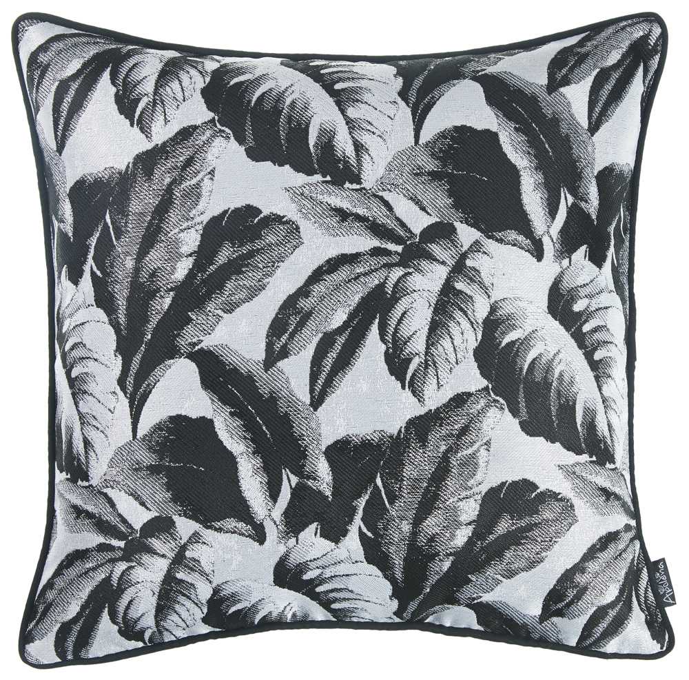 Black And White Tropical Leaf Decorative Throw Pillow Cover - 99fab 