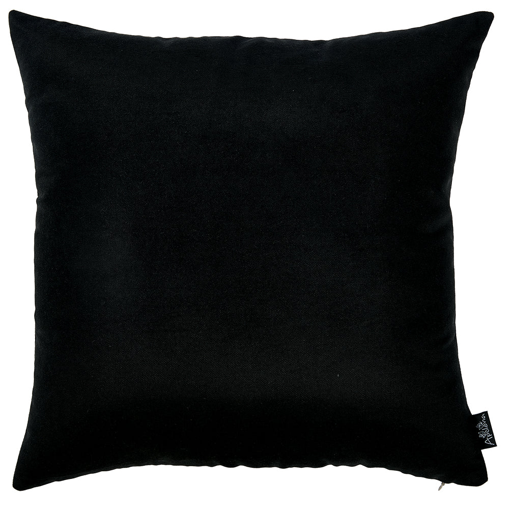 Set Of 2 Black Brushed Twill Decorative Throw Pillow Covers - 99fab 