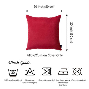 Set Of 2 Red Brushed Twill Decorative Throw Pillow Covers