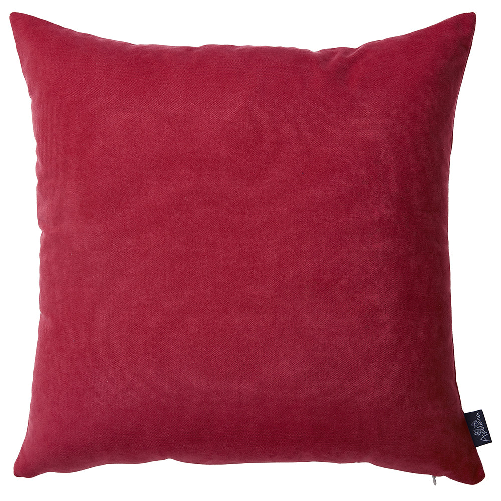 Set Of Two 18 X 18 Red Does Not Apply Solid Color Zippered Polyester Throw Pillow Cover - 99fab 