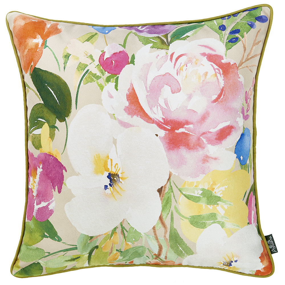 Watercolor Bouquet Decorative Throw Pillow Cover - 99fab 