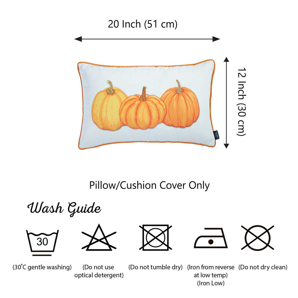 Pumpkin Trio Lumbar Decorative Throw Pillow Cover - 99fab 