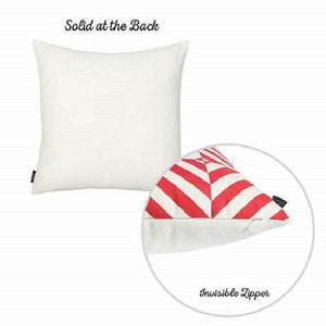 Red And White Geometric Squares Decorative Throw Pillow Cover