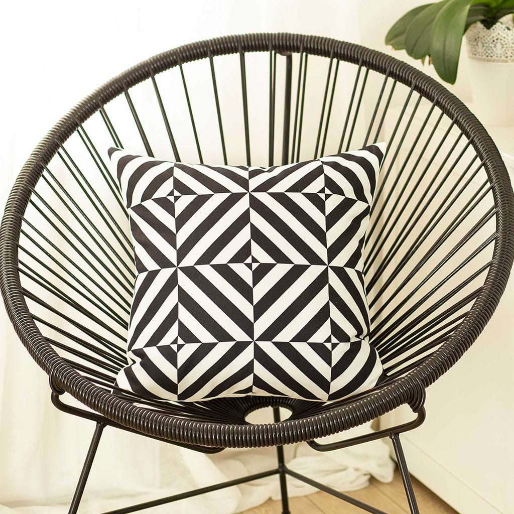 Black And White Geometric Diagram Decorative Throw Pillow Cover - 99fab 