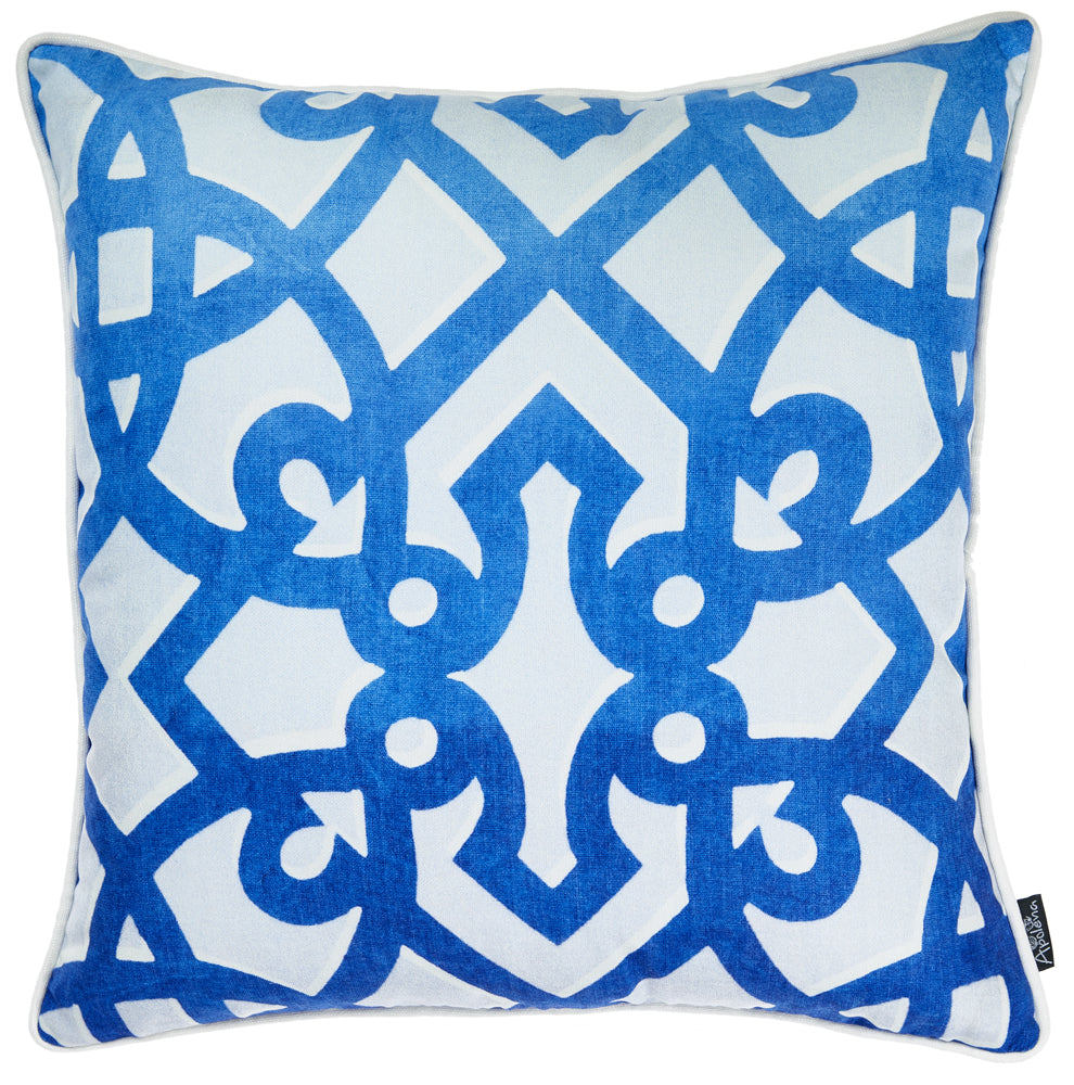 Blue Trellis Decorative Throw Pillow Cover Printed - 99fab 