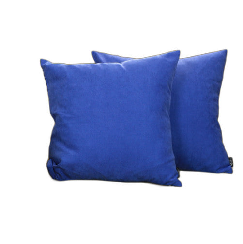 Set Of 2 Denim Blue Brushed Twill Decorative Throw Pillow Covers - 99fab 