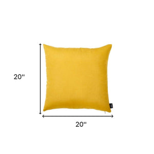 Set Of 2 Yellow Brushed Twill Decorative Throw Pillow Covers