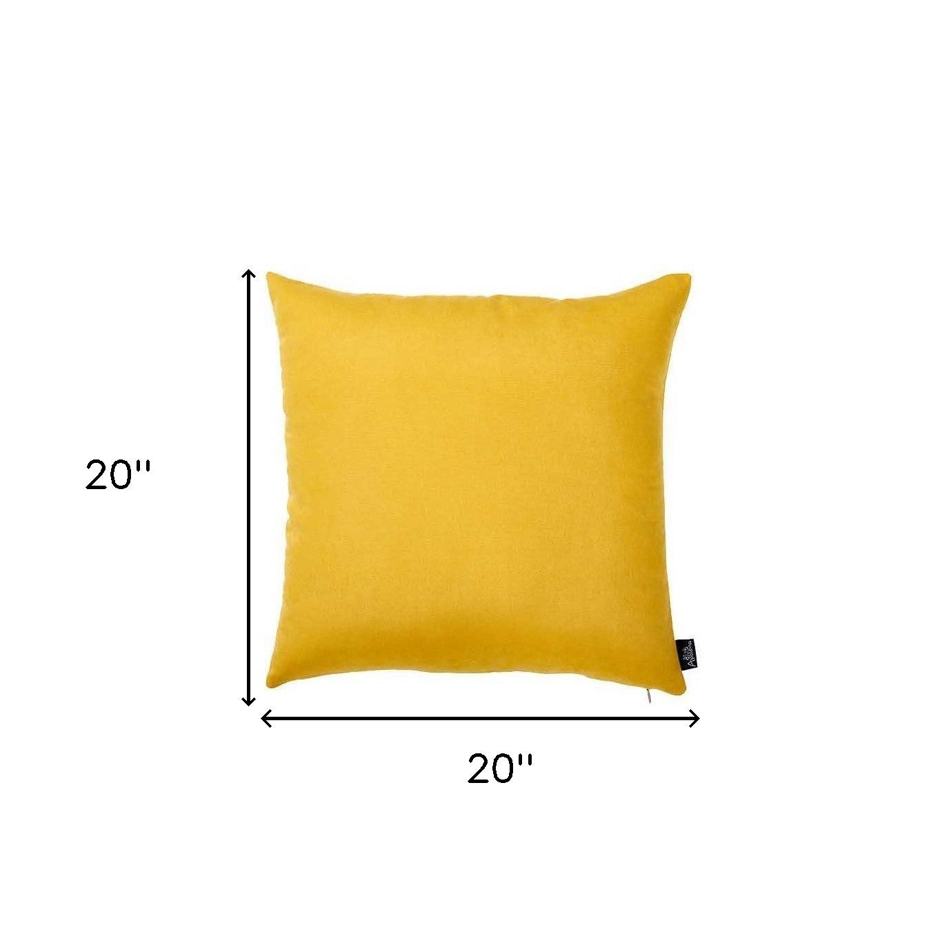 Set Of 2 Yellow Brushed Twill Decorative Throw Pillow Covers