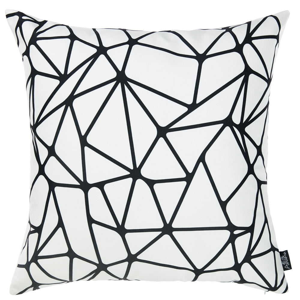 Black And White Abstract Geo Decorative Throw Pillow Cover - 99fab 