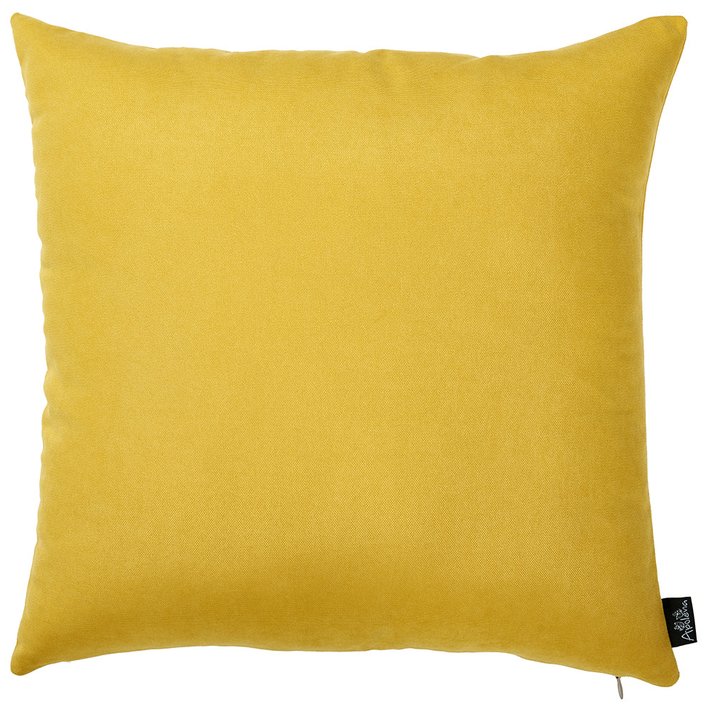 Set Of 2 Yellow Brushed Twill Decorative Throw Pillow Covers - 99fab 