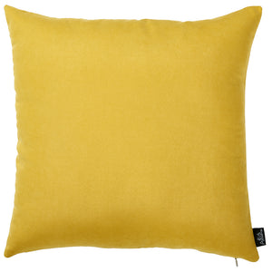 Set Of 2 Yellow Brushed Twill Decorative Throw Pillow Covers