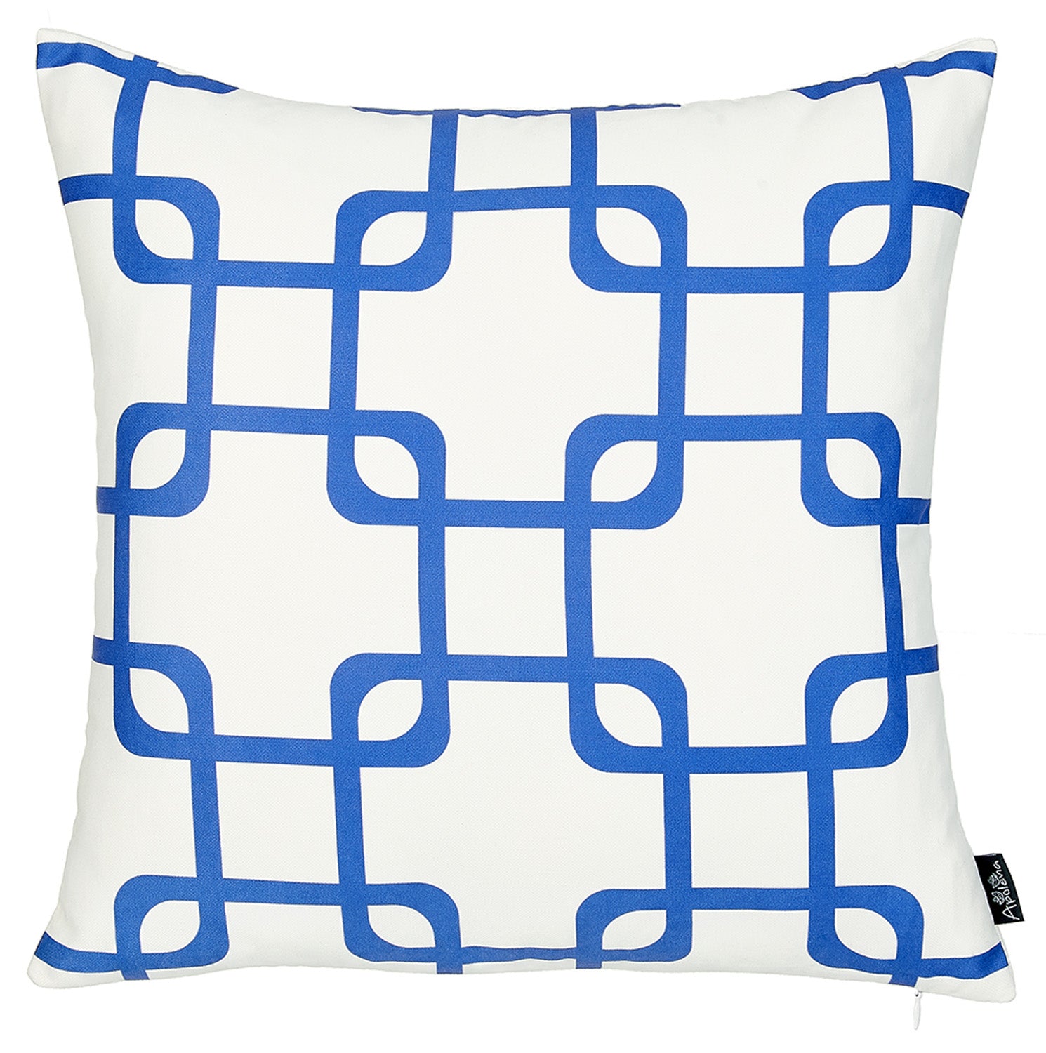 Blue And White Geometric Squares Decorative Throw Pillow Cover