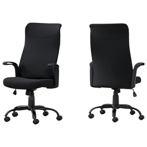 24.75" x 24" x 83.5" Black Fabric Multi Position Office Chair