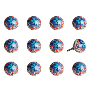 1.5" X 1.5" X 1.5" Ceramic Metal Multicolor 12 Pack Knob