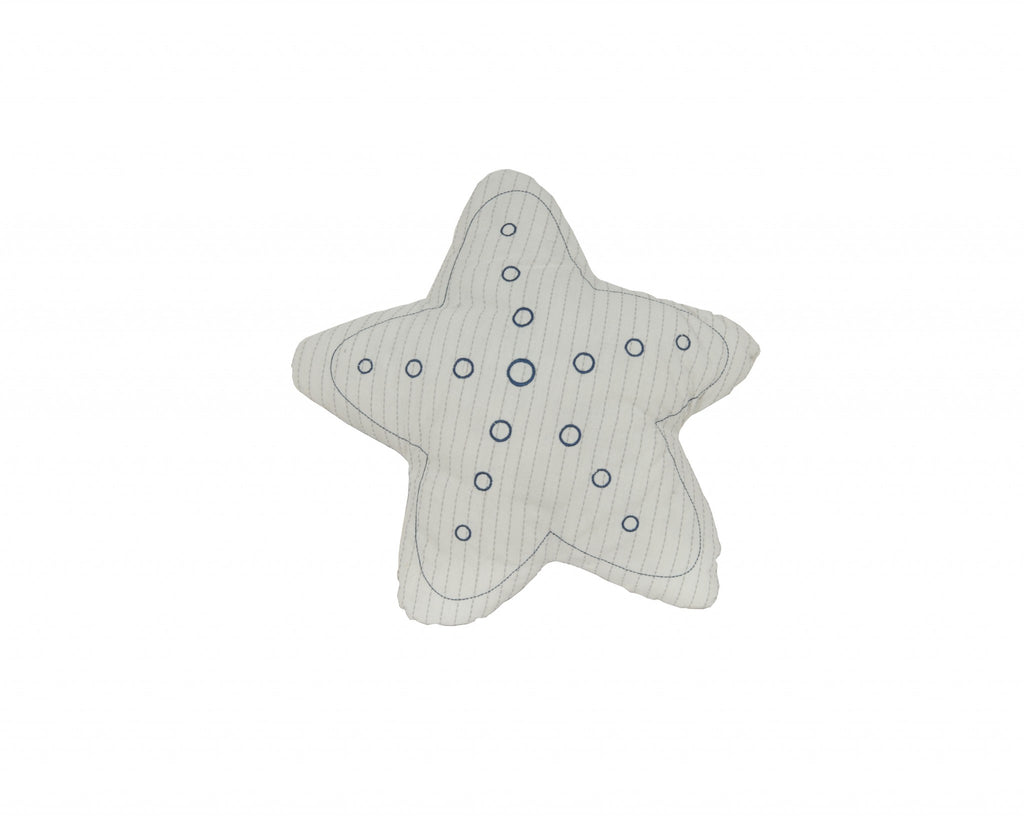 White With Blue 3D Shape Star Pillow - 99fab 