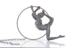 Athletic Man Hanging Ring Sculpture