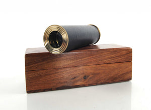 1.5" x 15" x 1.5" Handheld Telescope in Wood Box