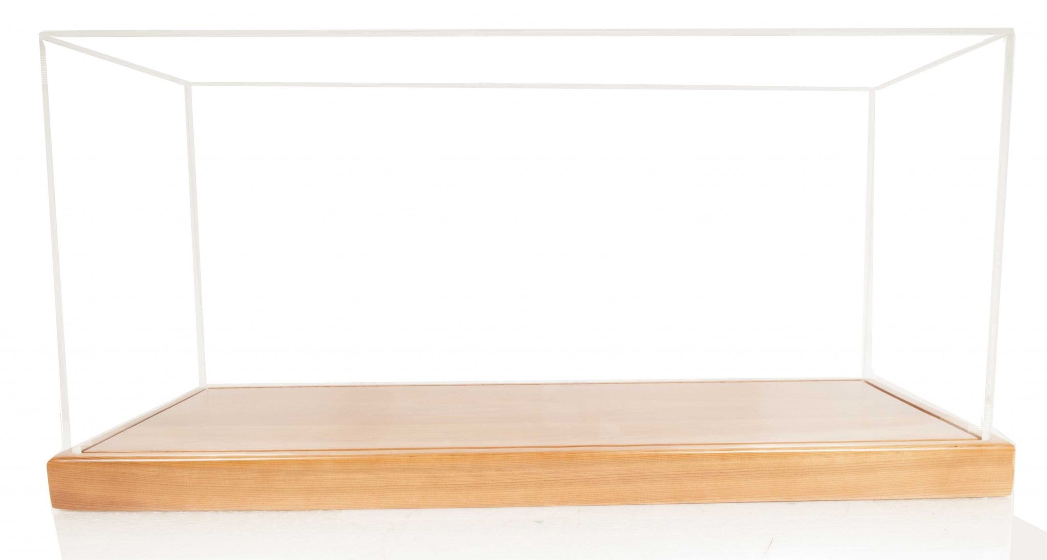 28" Wood Brown Glass Standard Display Stand