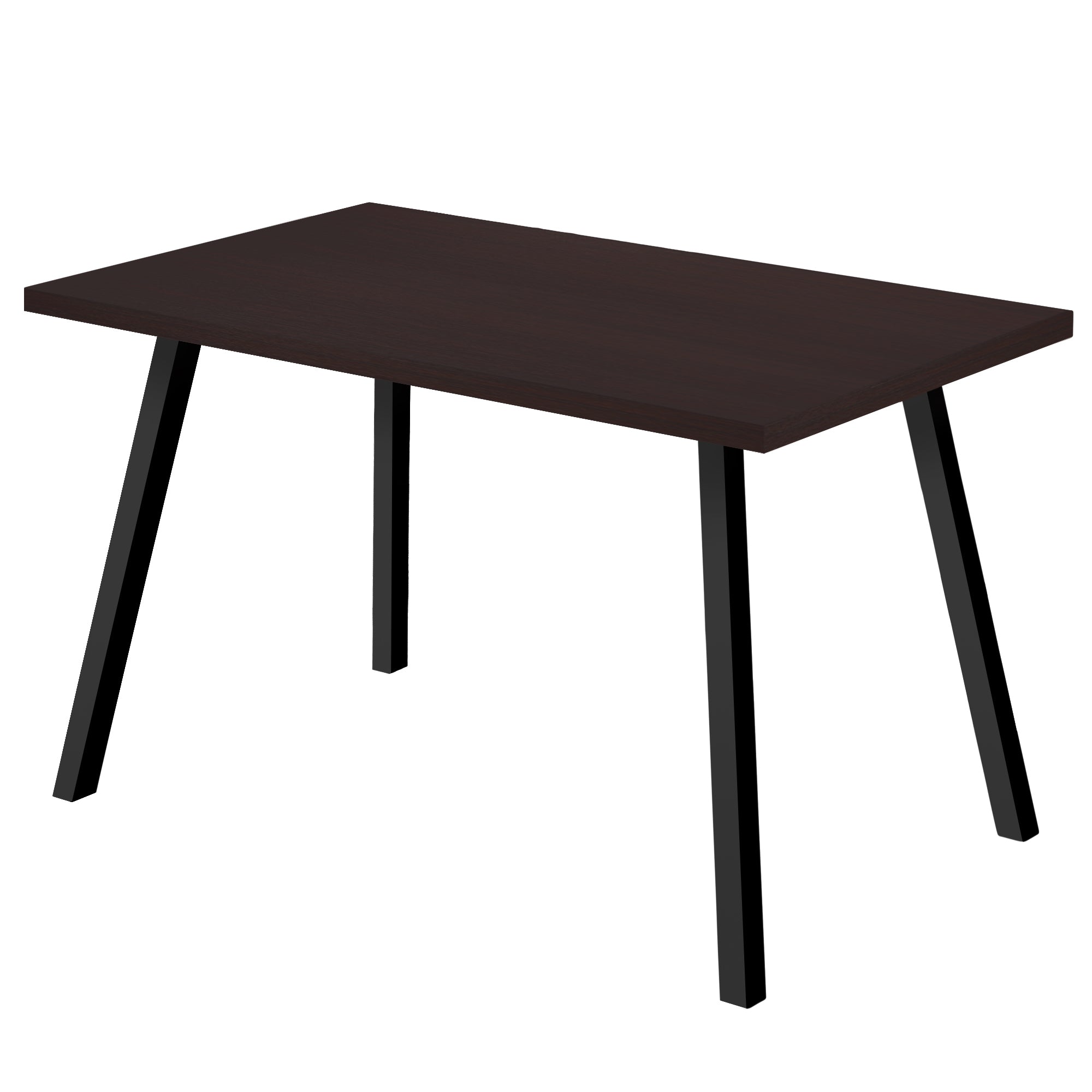 60" X 36" X 31 " Cappuccino Black Metal Dining Table