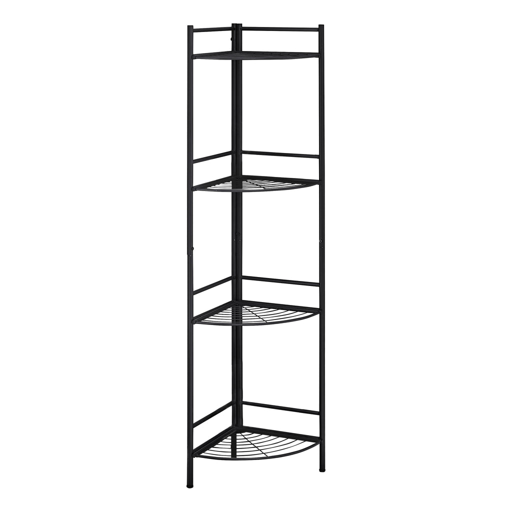 Classic Black 4 Tier Metal Corner Shelf - 99fab 