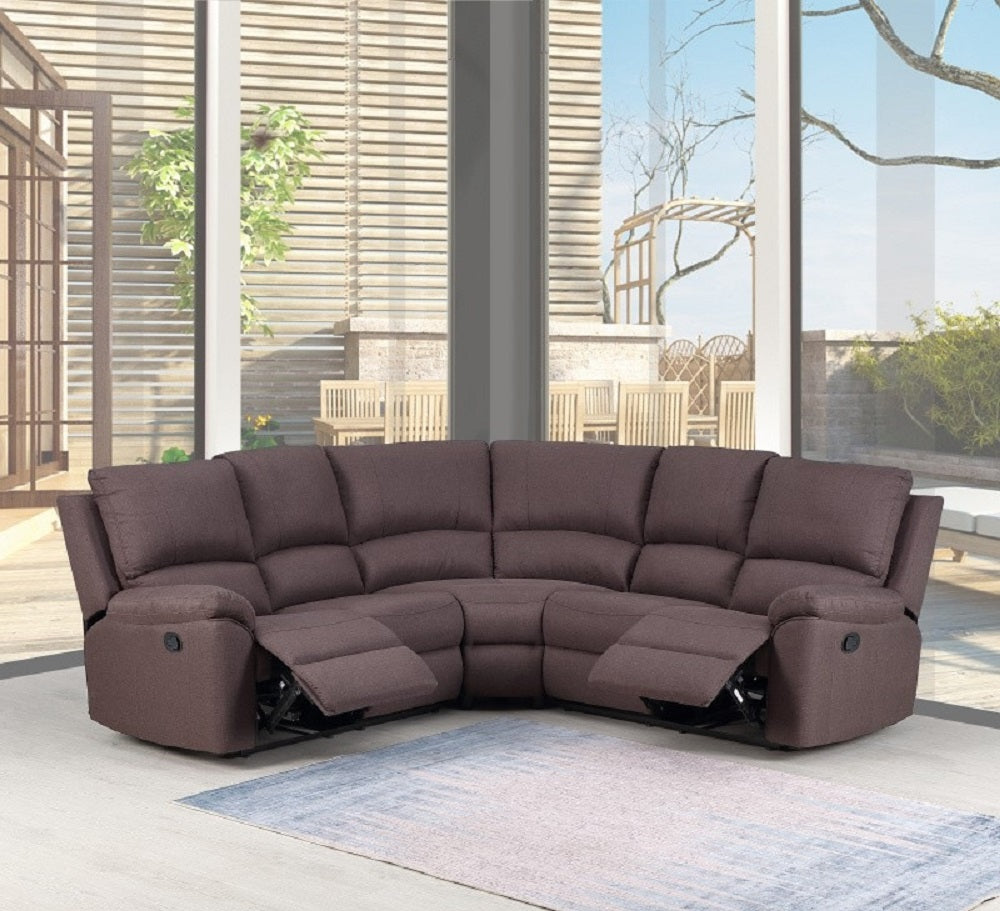 Brown Chenille Double Power Reclining Sectional - 99fab 