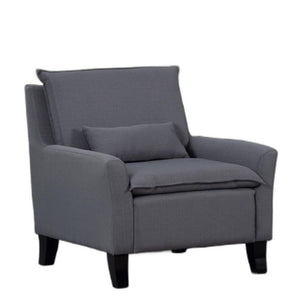 32" Gray And Black Fabric Arm Chair