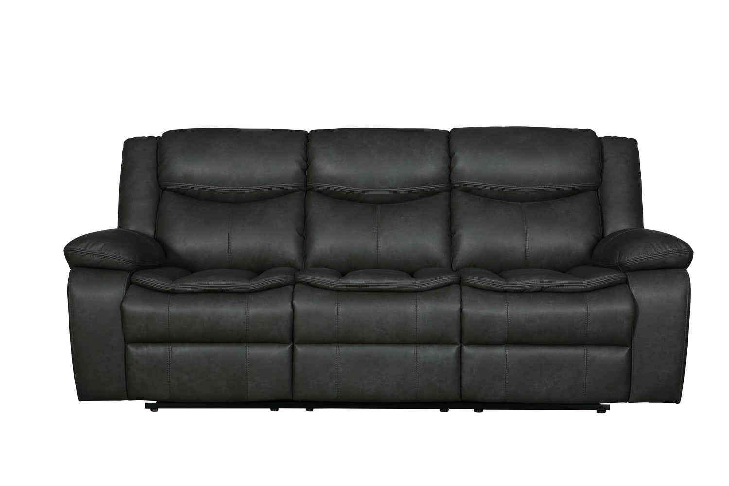 Gray Faux Leather Reclining L Shaped Corner Sectional