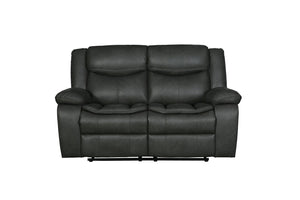 Gray Faux Leather Reclining L Shaped Corner Sectional