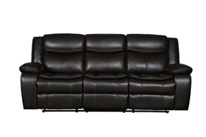 Espresso Brown Faux Leather Reclining Sectional Sofa