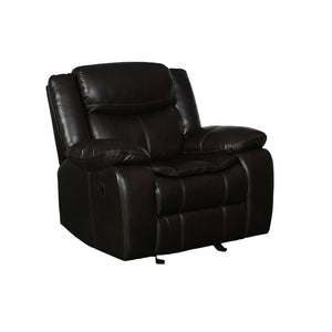 Espresso Brown Faux Leather Reclining Sectional Sofa