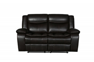 Espresso Brown Faux Leather Reclining Sectional Sofa