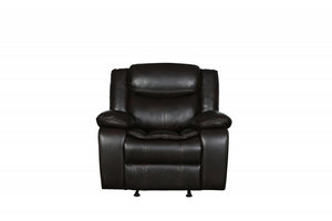 Espresso Brown Faux Leather Reclining Sectional Sofa