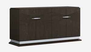 72" Gray Solid Wood Two Drawer Sideboard Soft Close With Two Doors