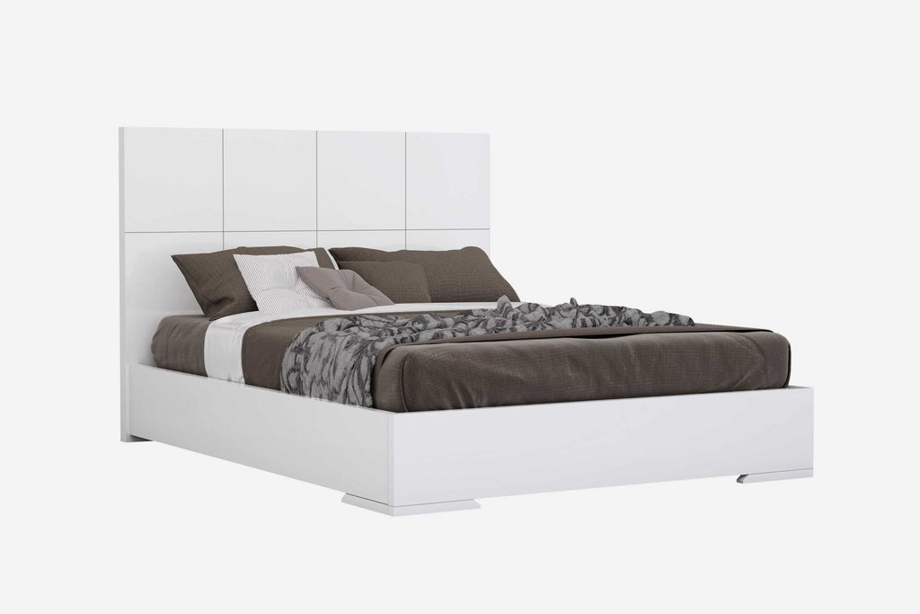 Contemporary White Queen Platform Bed - 99fab 