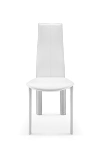 Set Of 4 Modern Dining White Faux Leather Dining Chairs