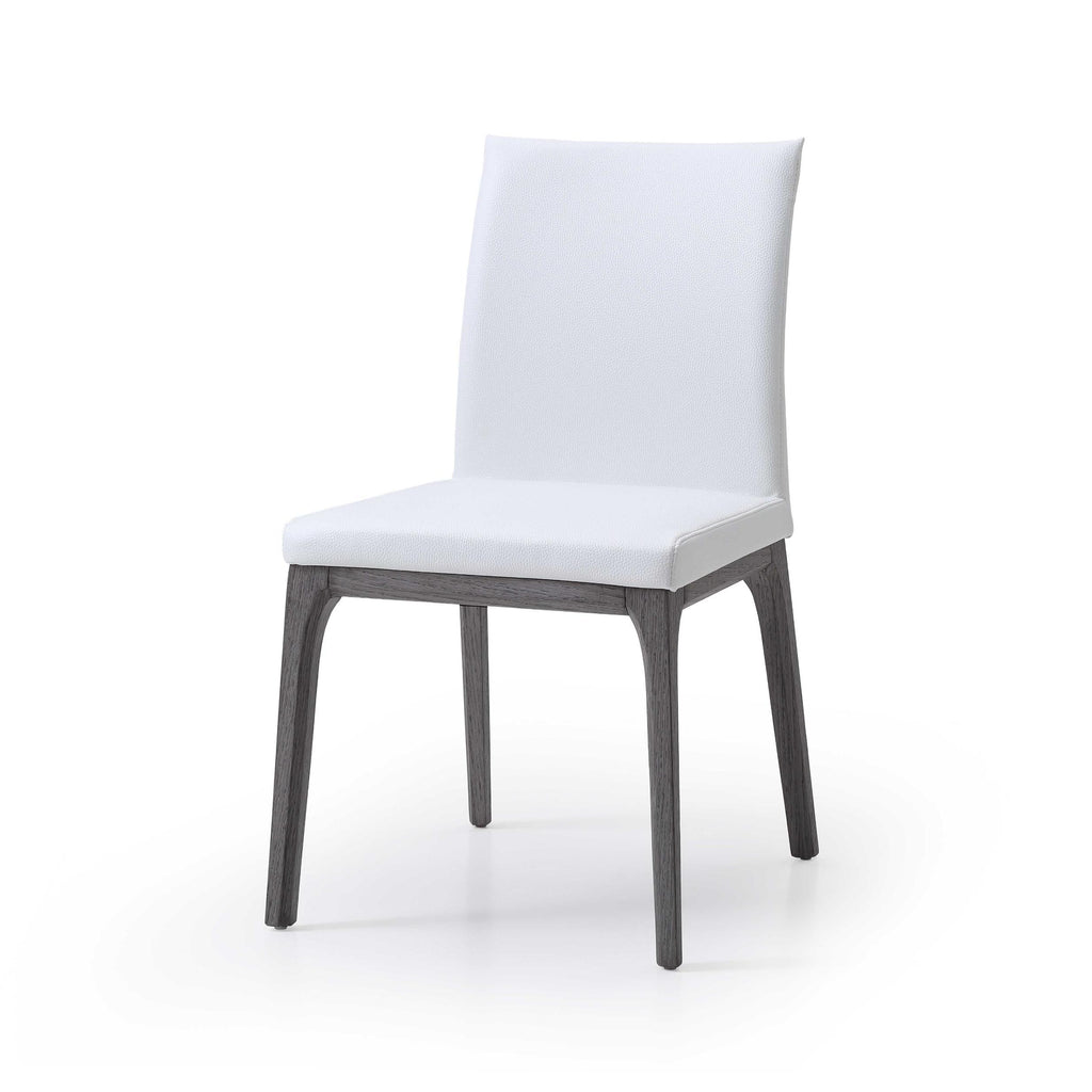 Set Of 2 White Faux Leather Dining Chairs - 99fab 
