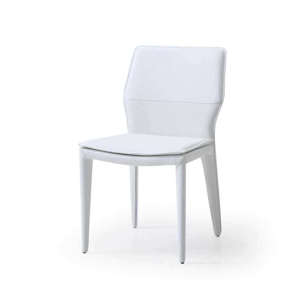 Set Of 2 White Faux Leather Dining Chairs - 99fab 