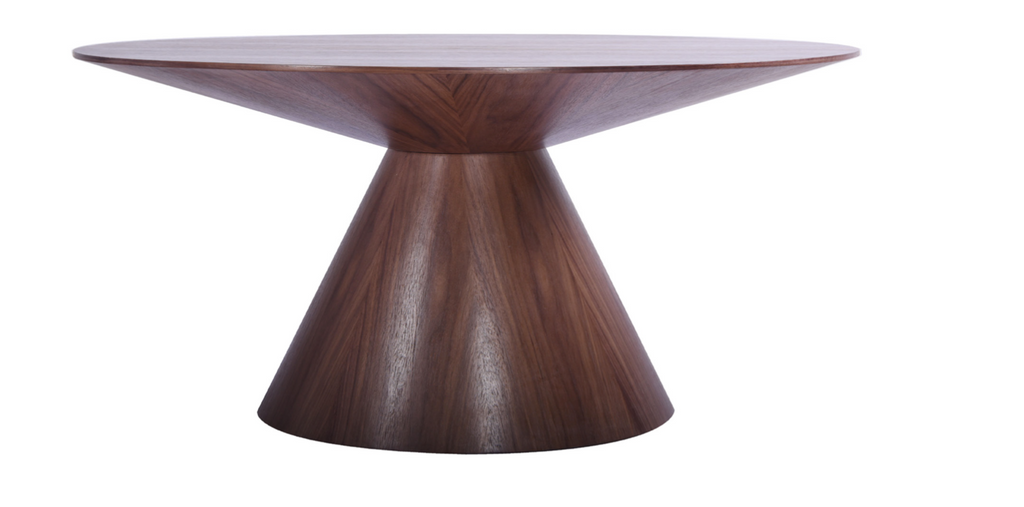 59 X 59 X 30 Walnut Veneer Dining Table - 99fab 