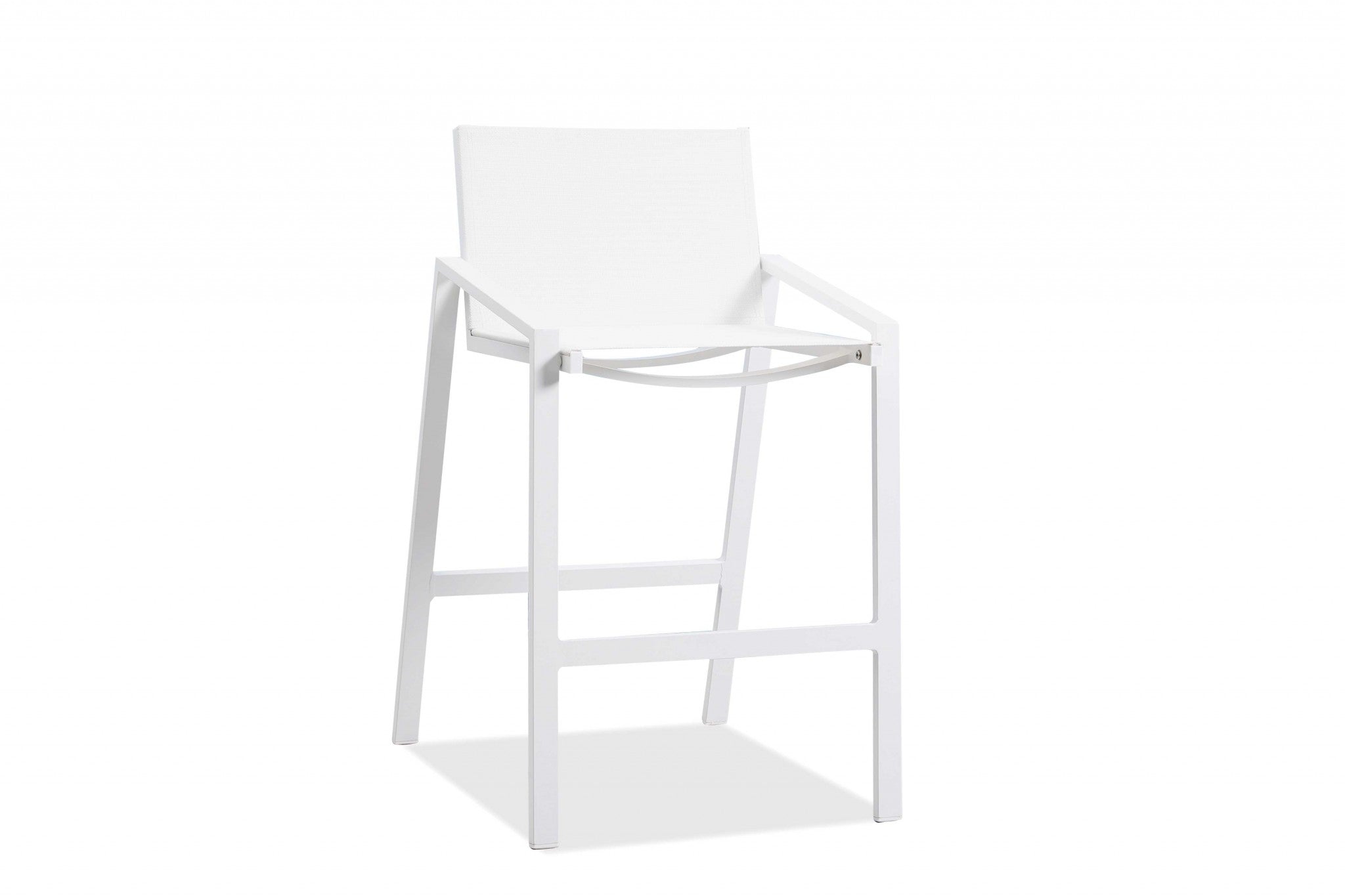 Set Of 2 White Stainless Steel Bar Stools