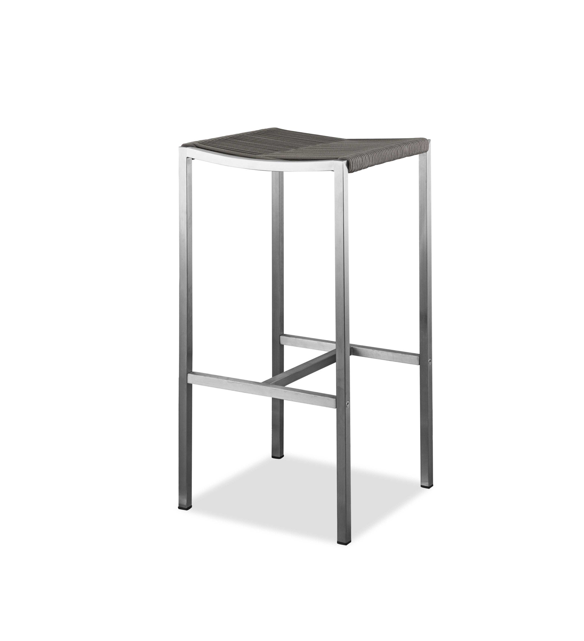 Set Of 4 Stainless Steel Square Bar Stool